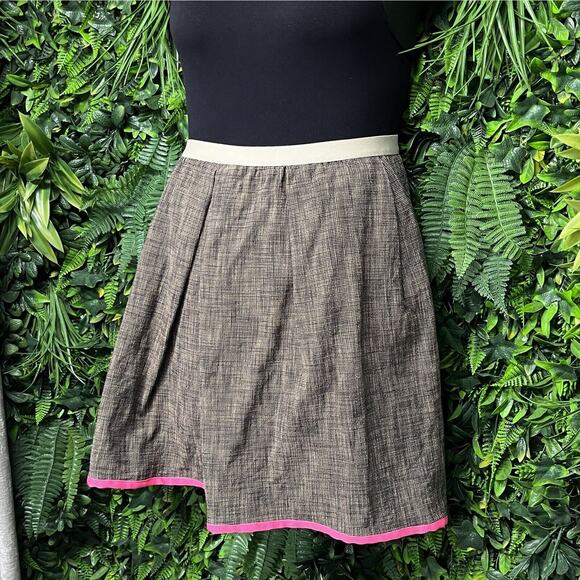 HACHE Skirt Women Italy 46 US Large A Line Pleated Stretch Waist Pink Hem 2385 - Picture 9 of 12